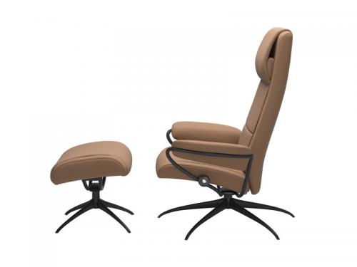 Stressless Paris Star High Back Chair with Ottoman 