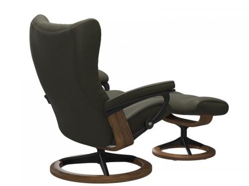 Stressless Wing (L) Signature Base Recliner with Ottoman