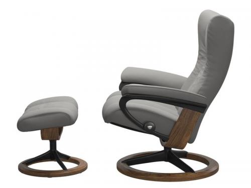 Stressless Wing (L) Signature Base Recliner with Ottoman