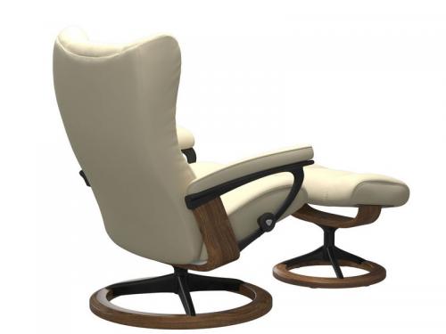 Stressless Wing (L) Signature Base Recliner with Ottoman