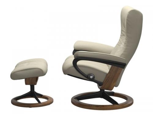 Stressless Wing (L) Signature Base Recliner with Ottoman