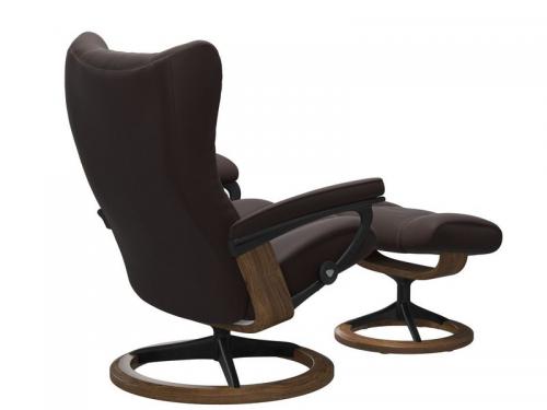 Stressless Wing (L) Signature Base Recliner with Ottoman