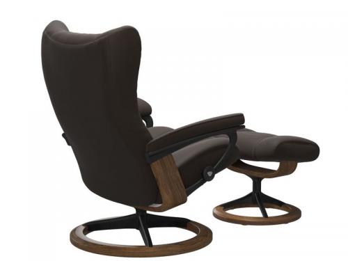 Stressless Wing (L) Signature Base Recliner with Ottoman