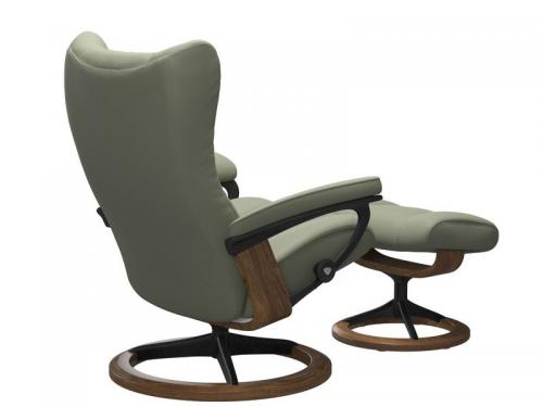 Stressless Wing (L) Signature Base Recliner with Ottoman