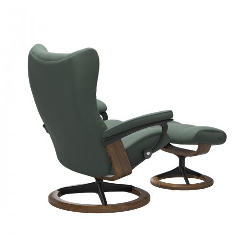 Stressless Wing (L) Signature Base Recliner with Ottoman