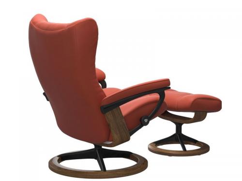 Stressless Wing (L) Signature Base Recliner with Ottoman