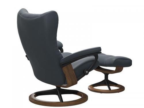 Stressless Wing (L) Signature Base Recliner with Ottoman