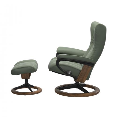 Stressless Wing (L) Signature Base Recliner with Ottoman