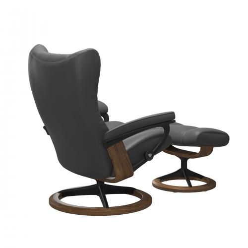 Stressless Wing (L) Signature Base Recliner with Ottoman