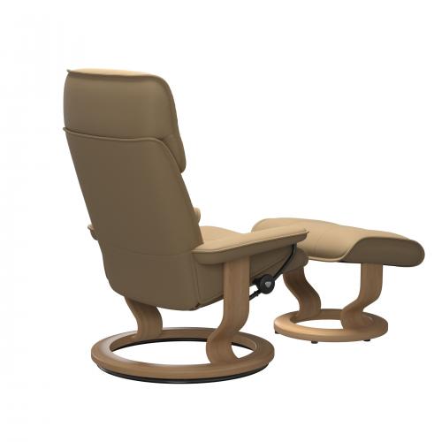 Stressless Admiral (M) Classic Base Recliner with Ottoman