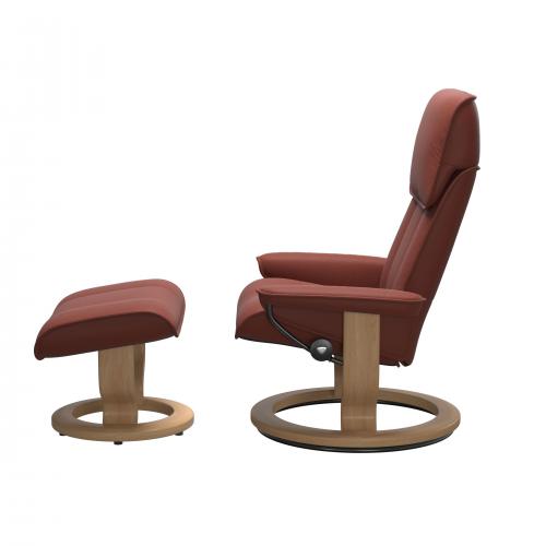 Stressless Admiral (M) Classic Base Recliner with Ottoman