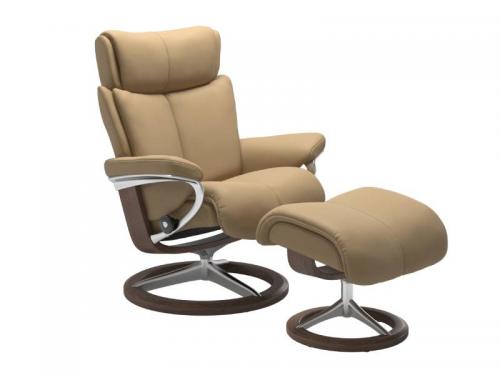 Stressless Magic (M) Signature Base Recliner with Ottoman