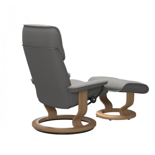 Stressless Admiral (M) Classic Base Recliner with Ottoman
