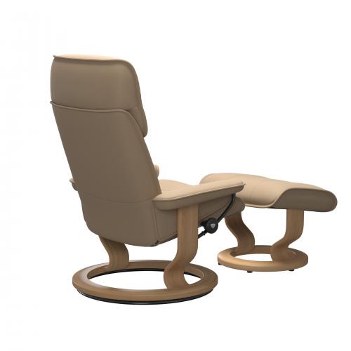 Stressless Admiral (M) Classic Base Recliner with Ottoman