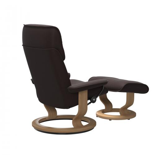 Stressless Admiral (M) Classic Base Recliner with Ottoman