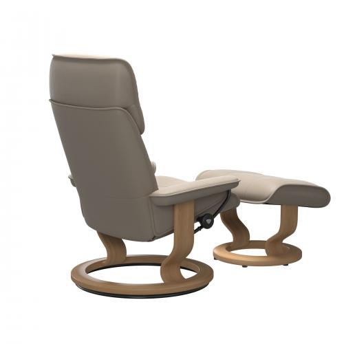 Stressless Admiral (M) Classic Base Recliner with Ottoman