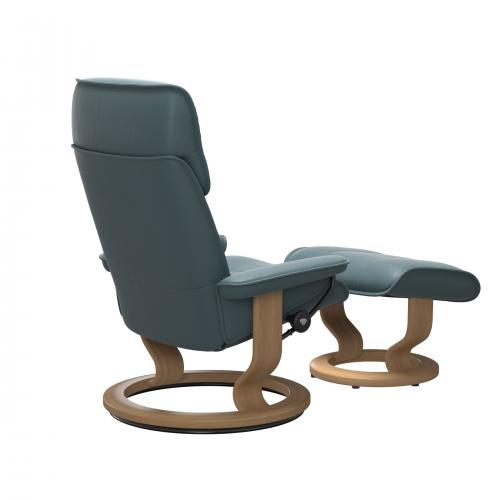 Stressless Admiral (M) Classic Base Recliner with Ottoman