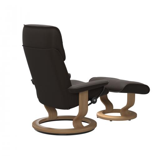 Stressless Admiral (M) Classic Base Recliner with Ottoman