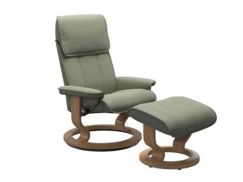 Stressless Admiral (M) Classic Base Recliner with Ottoman
