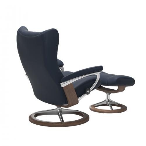 Stressless Wing (L) Signature Base Recliner with Ottoman