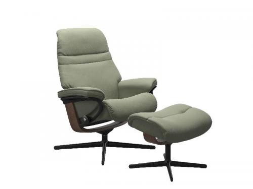 Stressless Sunrise (M) Cross Chair with Ottoman 