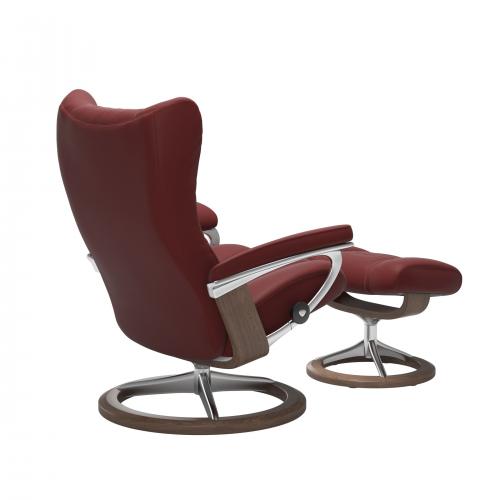 Stressless Wing (L) Signature Base Recliner with Ottoman