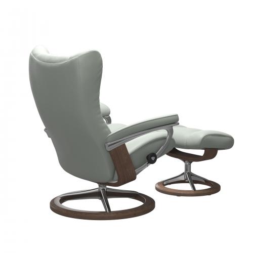 Stressless Wing (L) Signature Base Recliner with Ottoman