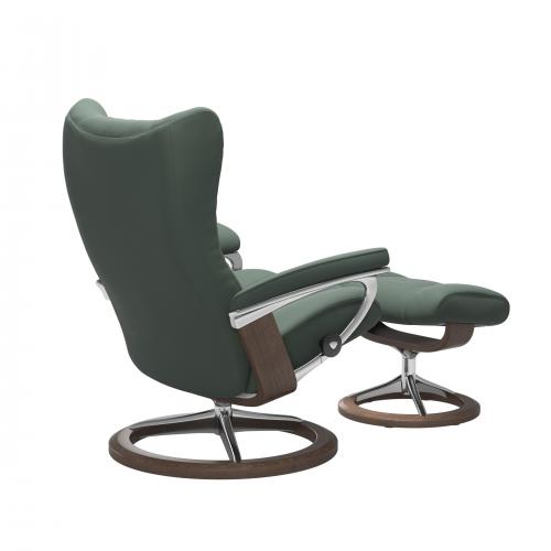 Stressless Wing (L) Signature Base Recliner with Ottoman