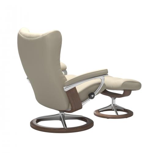 Stressless Wing (L) Signature Base Recliner with Ottoman