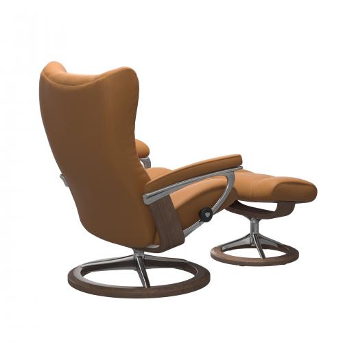 Stressless Wing (L) Signature Base Recliner with Ottoman