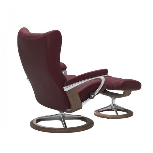 Stressless Wing (L) Signature Base Recliner with Ottoman