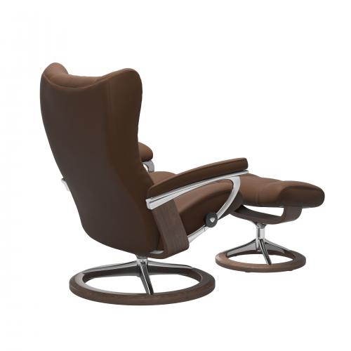 Stressless Wing (L) Signature Base Recliner with Ottoman