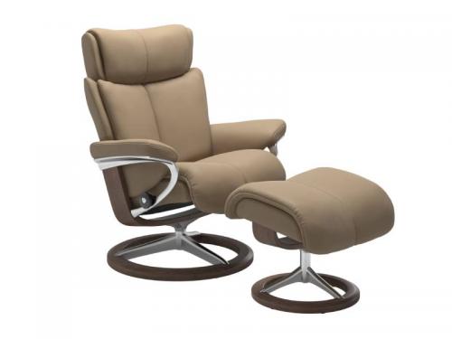 Stressless Magic (M) Signature Base Recliner with Ottoman