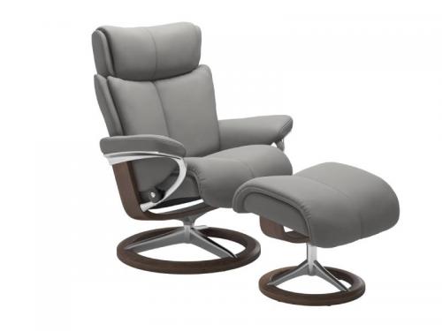 Stressless Magic (M) Signature Base Recliner with Ottoman