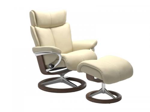 Stressless Magic (M) Signature Base Recliner with Ottoman