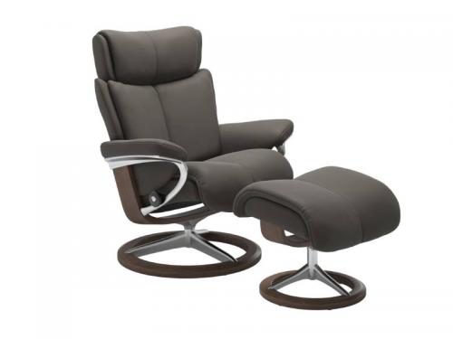 Stressless Magic (M) Signature Base Recliner with Ottoman