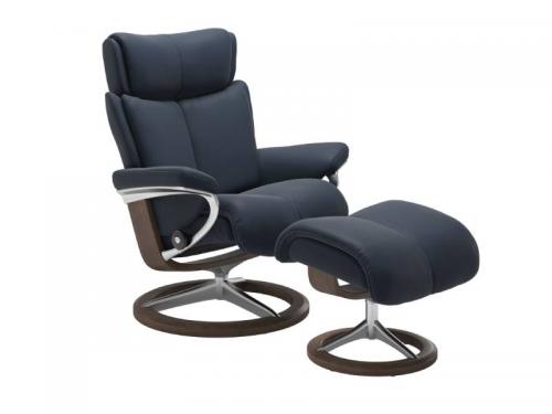Stressless Magic (M) Signature Base Recliner with Ottoman