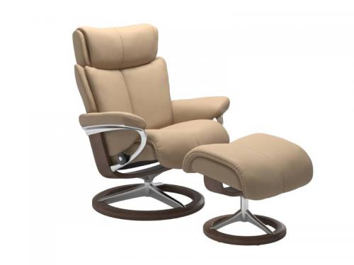 Stressless Magic (M) Signature Base Recliner with Ottoman