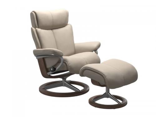 Stressless Magic (M) Signature Base Recliner with Ottoman