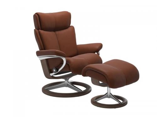 Stressless Magic (M) Signature Base Recliner with Ottoman