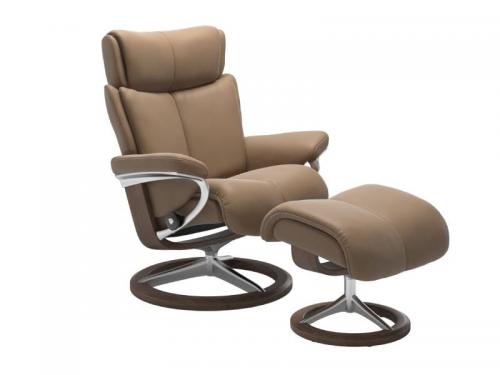 Stressless Magic (M) Signature Base Recliner with Ottoman