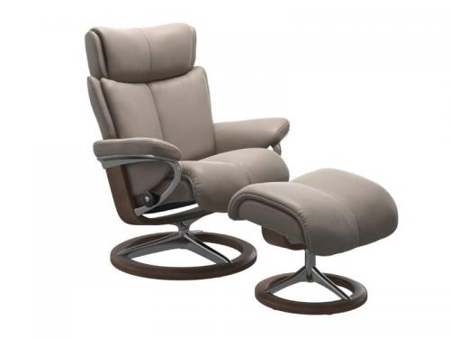Stressless Magic (M) Signature Base Recliner with Ottoman