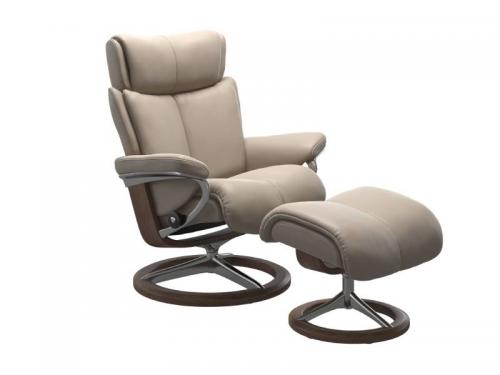 Stressless Magic (M) Signature Base Recliner with Ottoman