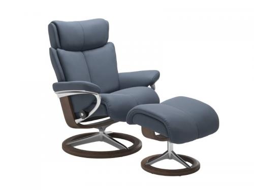 Stressless Magic (M) Signature Base Recliner with Ottoman