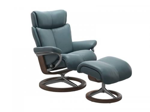 Stressless Magic (M) Signature Base Recliner with Ottoman
