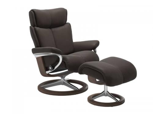 Stressless Magic (M) Signature Base Recliner with Ottoman