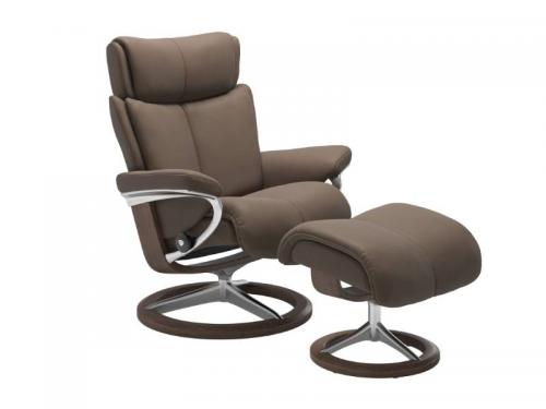 Stressless Magic (M) Signature Base Recliner with Ottoman