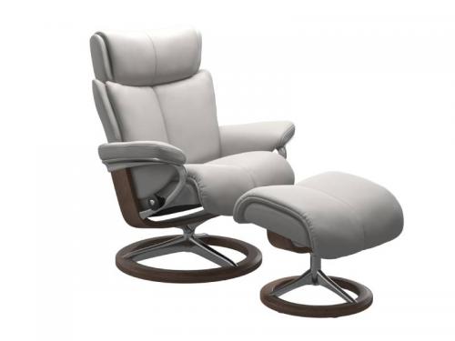 Stressless Magic (M) Signature Base Recliner with Ottoman