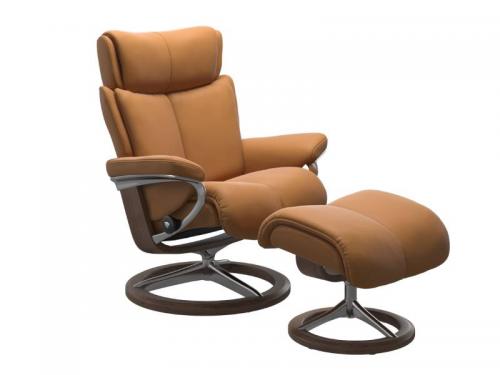 Stressless Magic (M) Signature Base Recliner with Ottoman