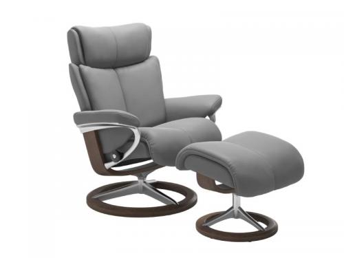 Stressless Magic (M) Signature Base Recliner with Ottoman